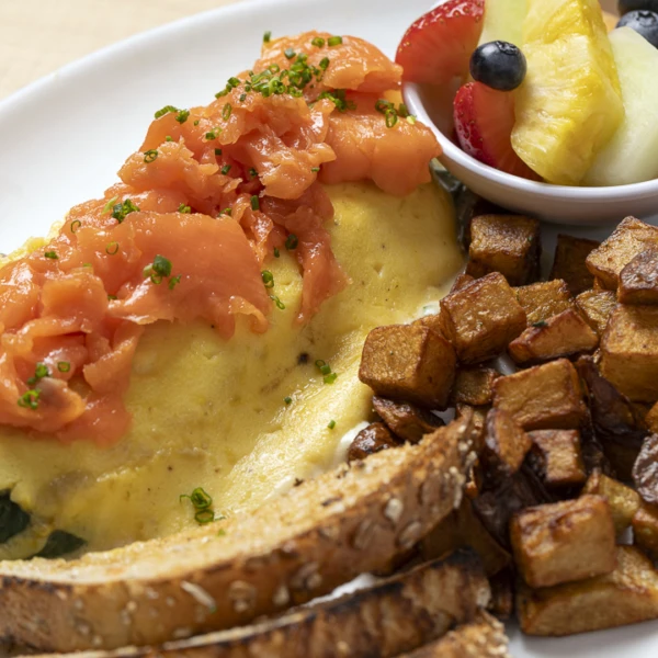Omelette saumon fume