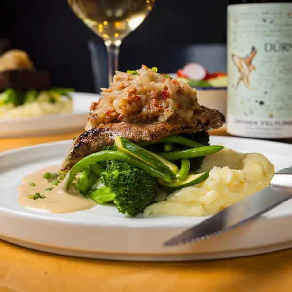 Foie de veau compotee doignons et bacon